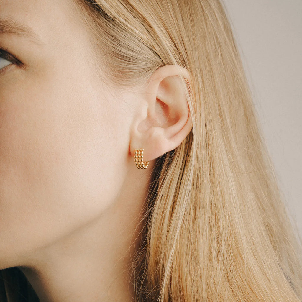 Produktbild Ohrring - gepunkteter Ring - gold