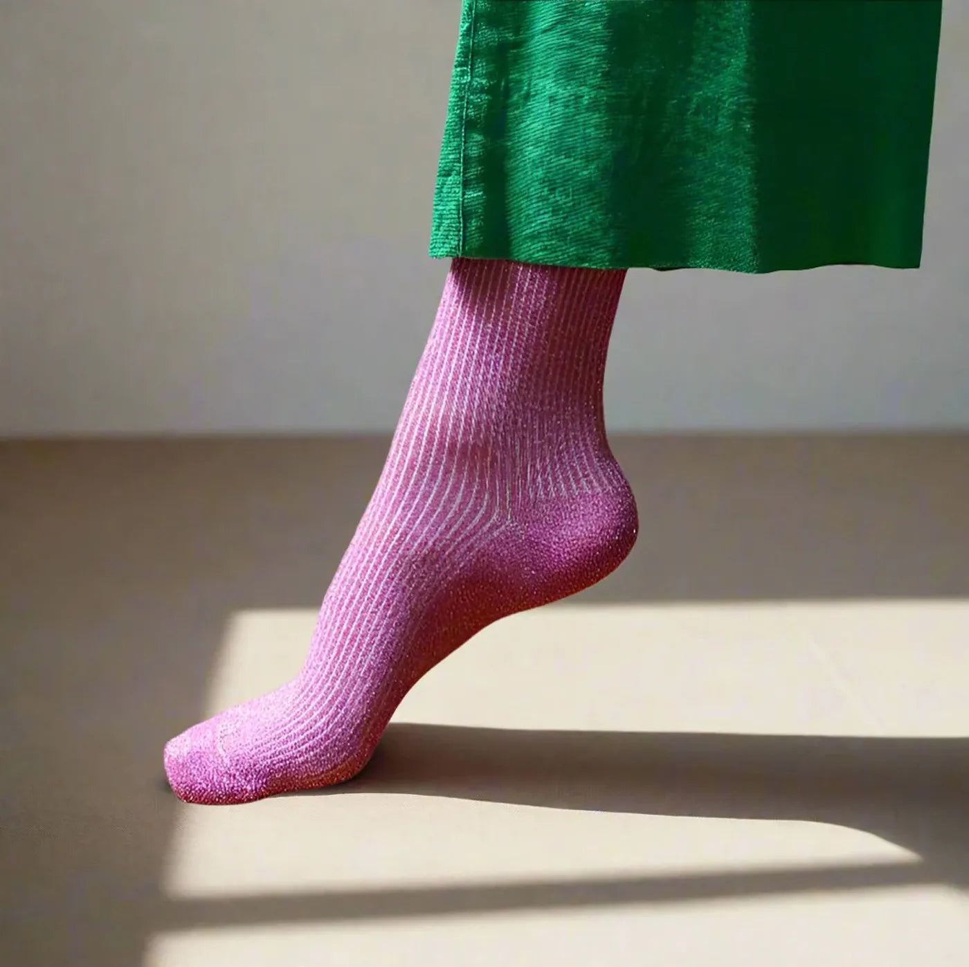 Produktbild-Glitter Socks - Fuchsia