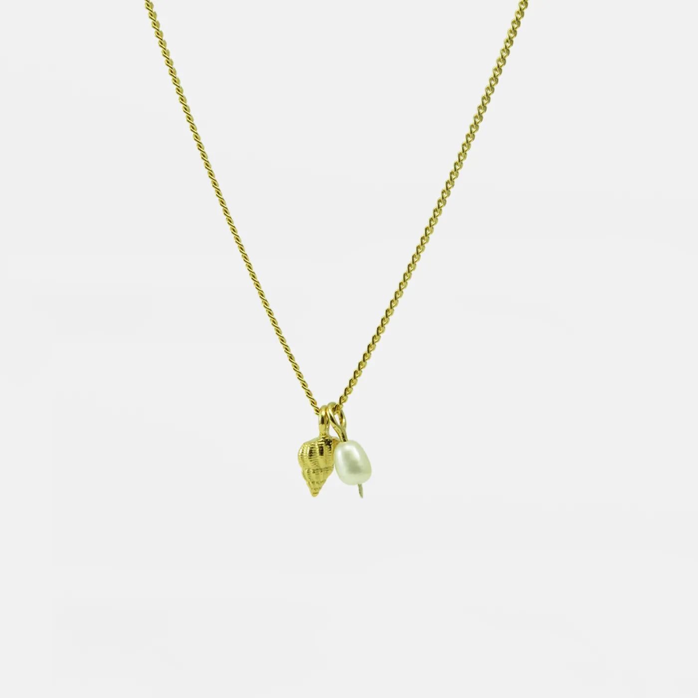 Produktbild-Halskette Schneckenmuschel mit Perle - gold
