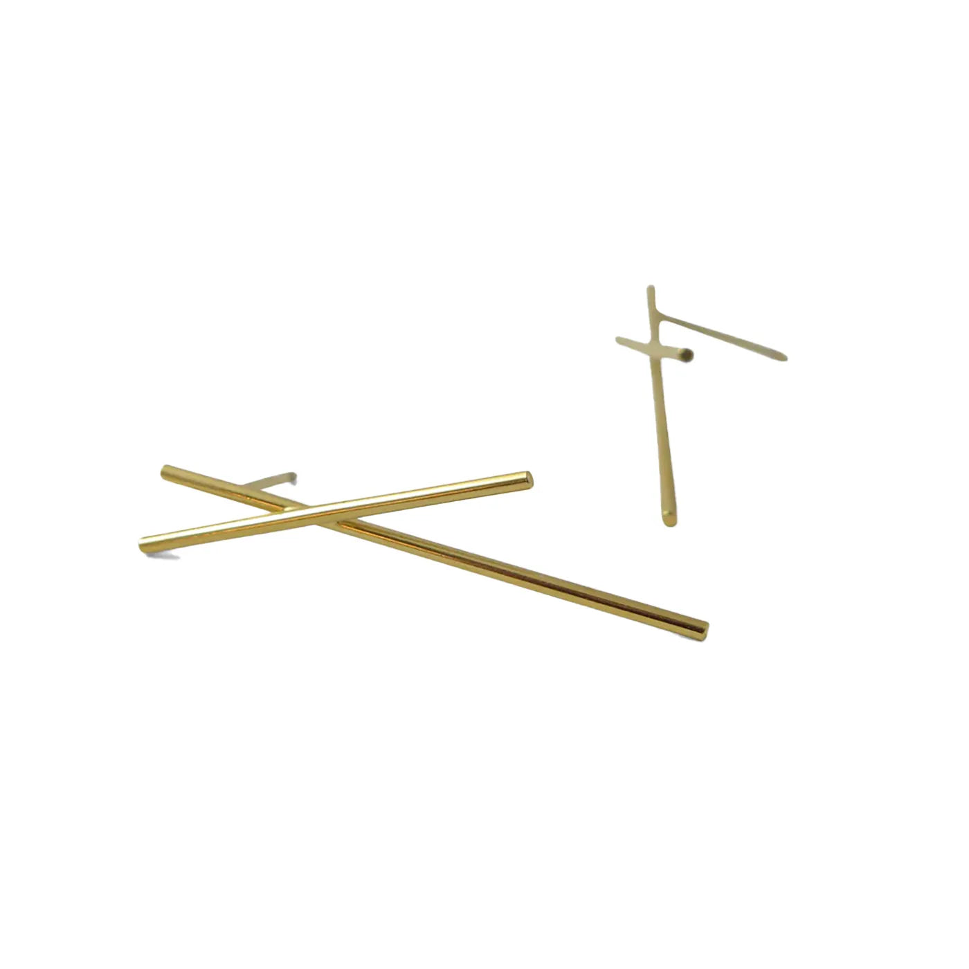 Produktbild Ohrstecker gekreuzte Streifen Front - gold